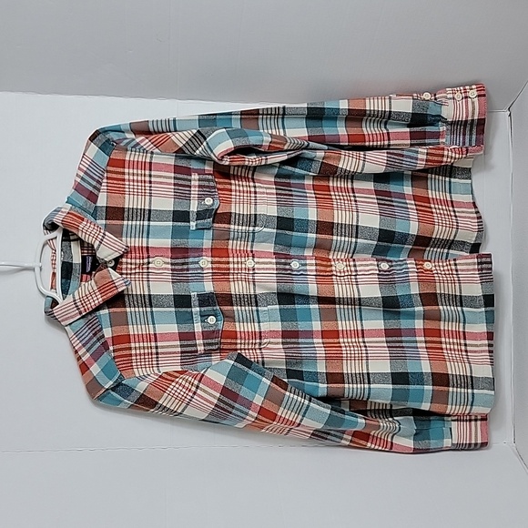 Patagonia Tops - Patagonia Women's White Red Blue Plaid Flannel Button Up Top, 8